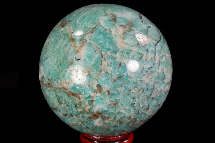 Polished Amazonite Crystal Sphere - Madagascar #78741